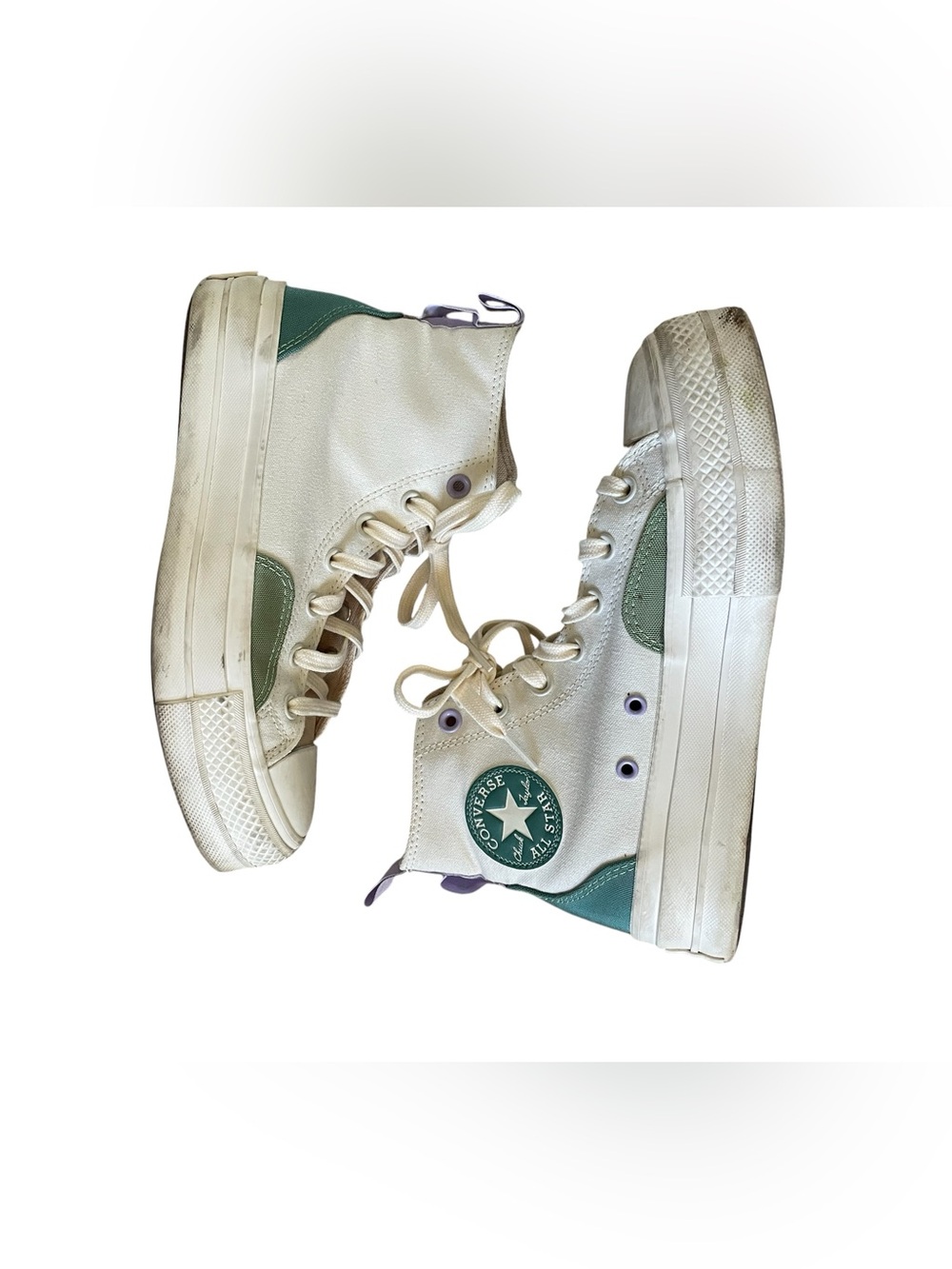 Converse All-Star High-Top Canvas Sneakers with Mint and Lavender Accents